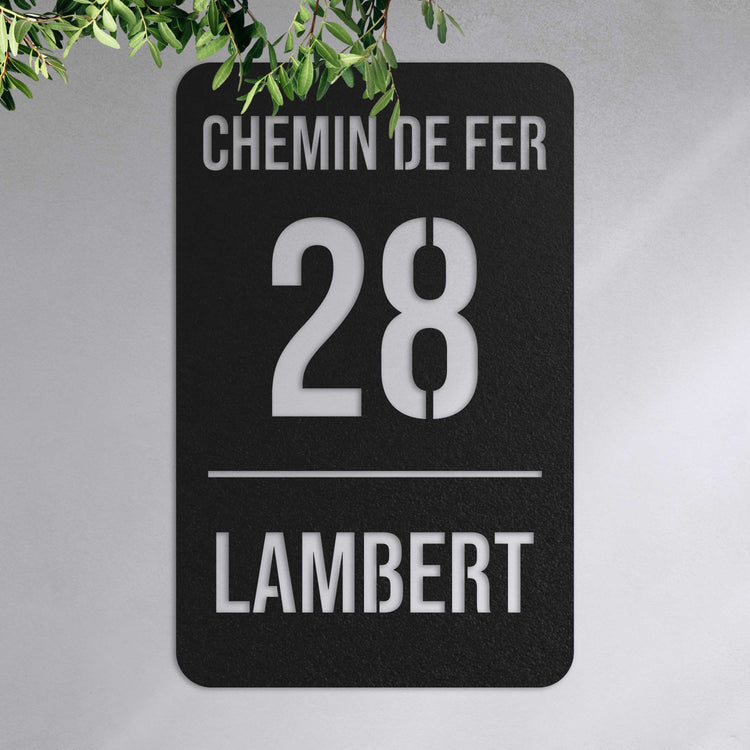 Plaque à 3 lignes (portrait)