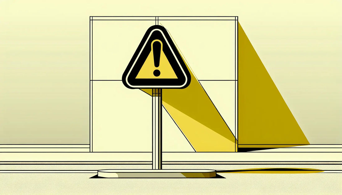 dreieckiges warnschild mit ausrufezeichen in gelb auf weissem hintergrund technische skizze