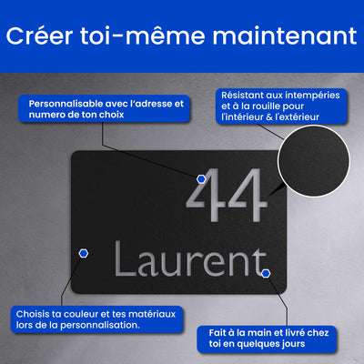 Plaque de numéro et de nom moderne