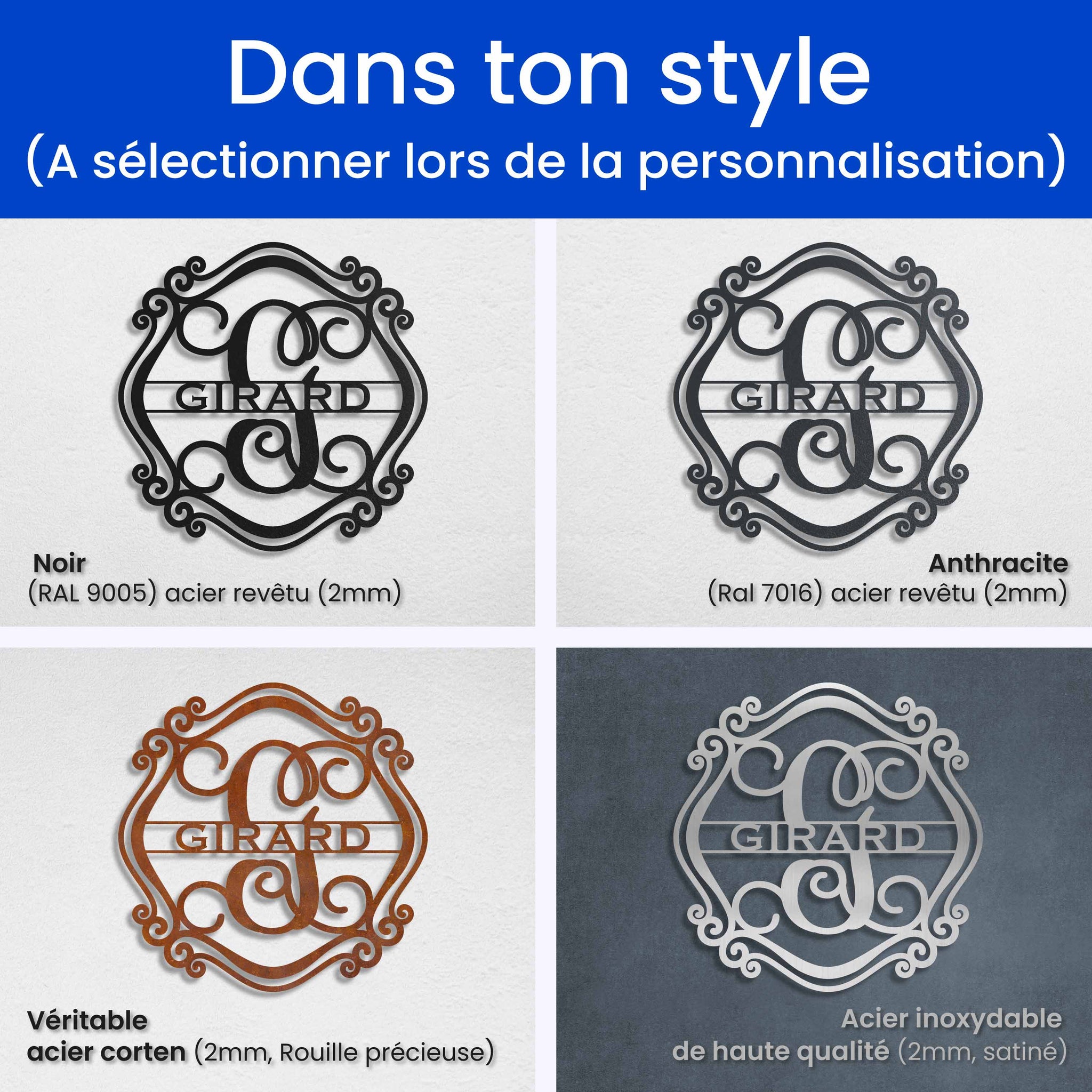 Monogramme dans l'ovale