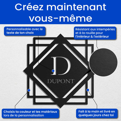 Monogramme dans une plaque abstrait Steelmonks
