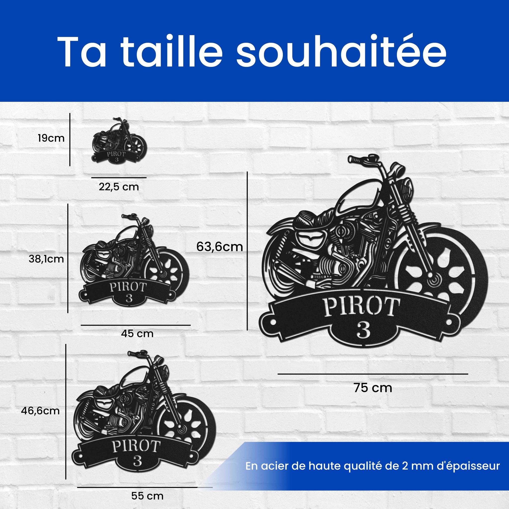 Moto avec nom et numéro