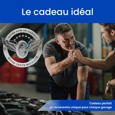Plaque garage avec ailes