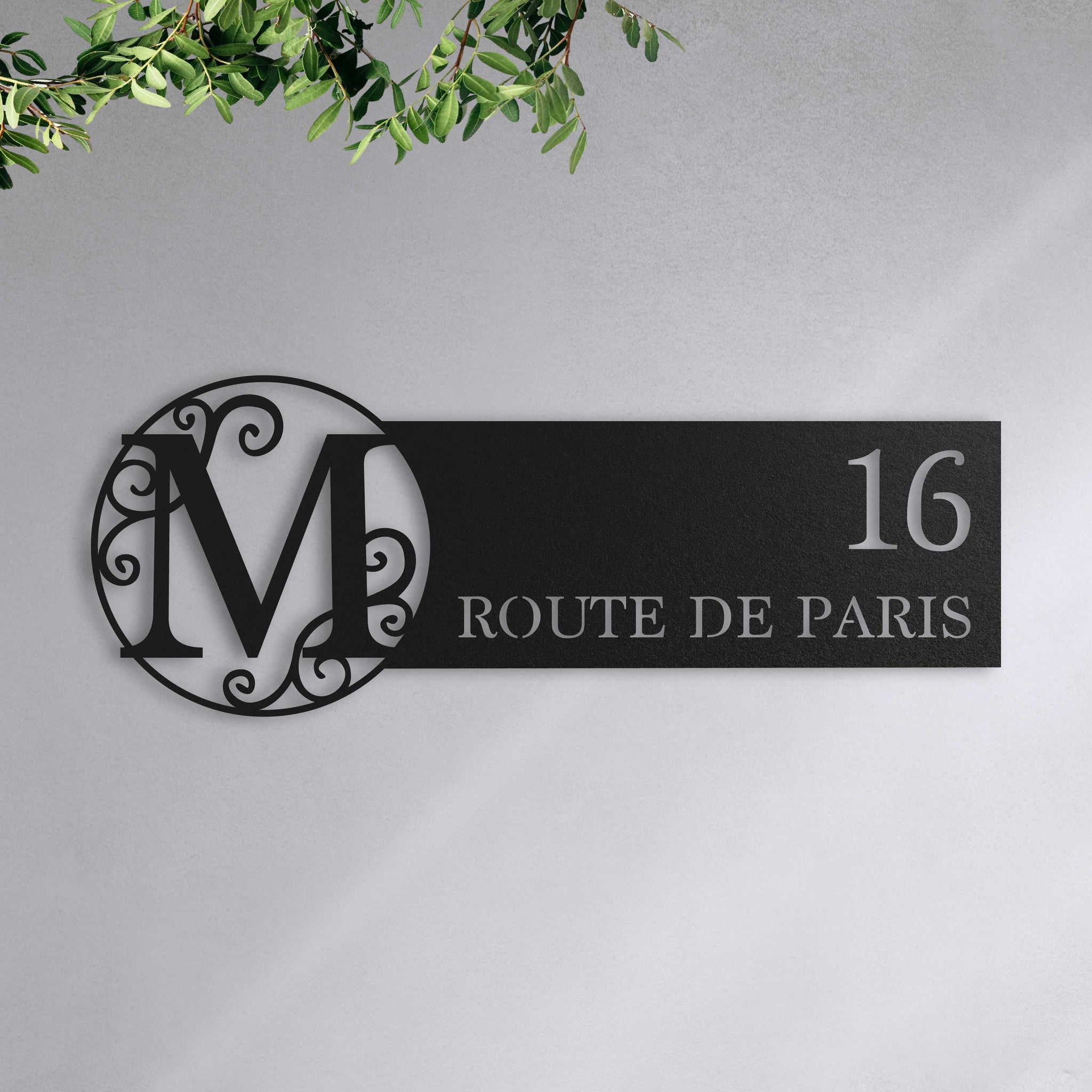 Monogramme plaque de rue