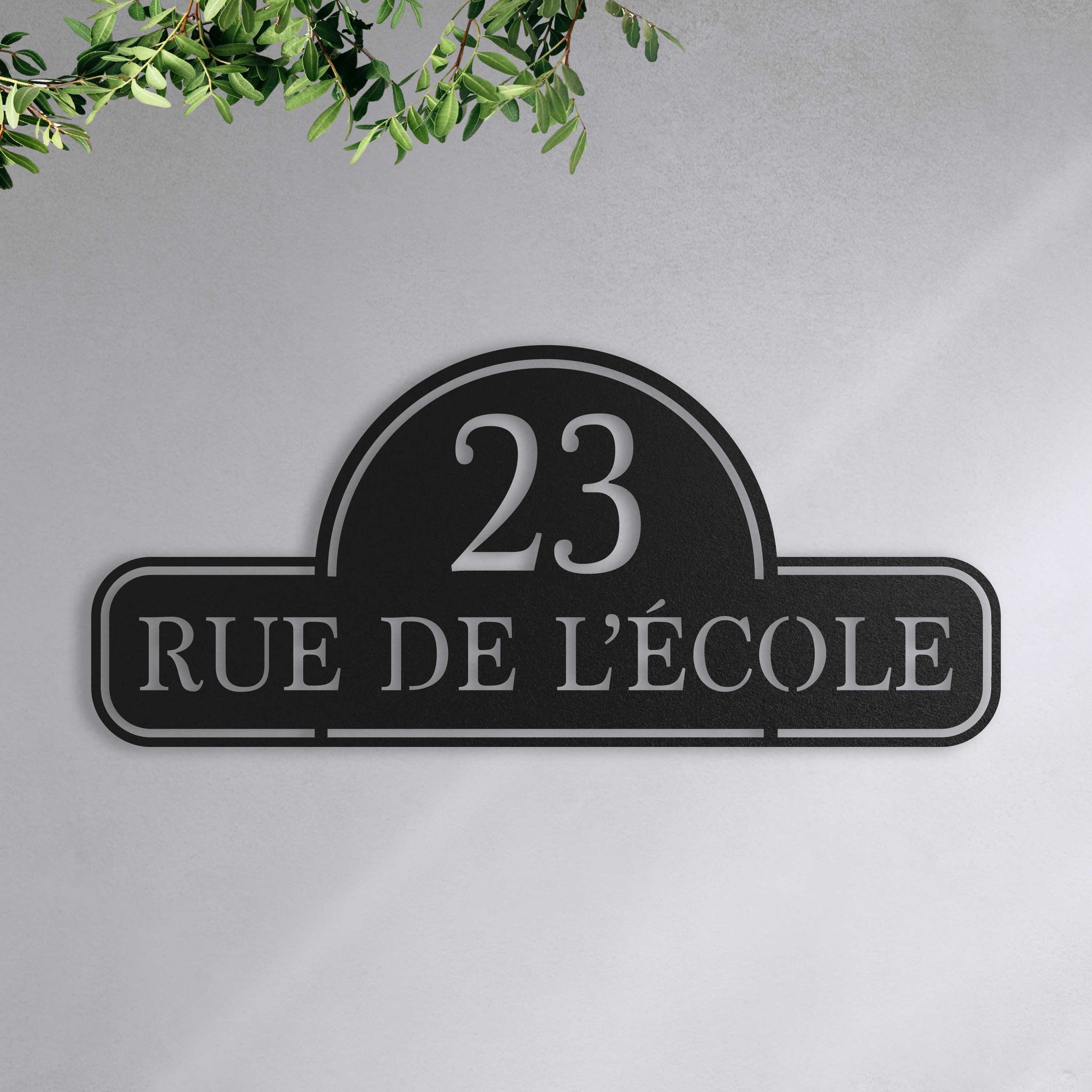 Plaque de rue rétro avec numéro