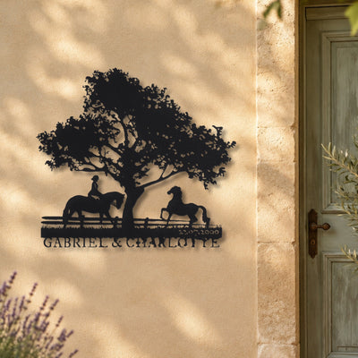 Ami des Chevaux – plaque en acier personnalisée sur la façade de la maison – Steelmonks