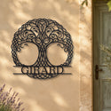 Arbre nordique – plaque en acier personnalisée « Girard » sur la façade de la maison – Steelmonks