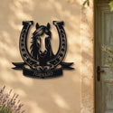 Cheval en Fer à cheval – plaque en acier personnalisée « Tornado » sur la façade de la maison – Steelmonks