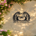 Chevaux Embrassant – plaque en acier personnalisée sur un mur de jardin – Steelmonks