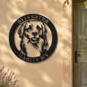 Chien dans un cercle – plaque en acier personnalisée sur la façade de la maison – Steelmonks