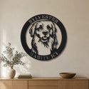 Chien dans un cercle – plaque en acier personnalisée au mur du salon – Steelmonks
