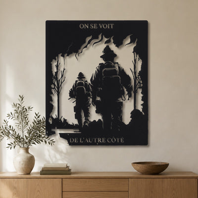 Courage du héros – plaque en acier personnalisée au mur du salon – Steelmonks