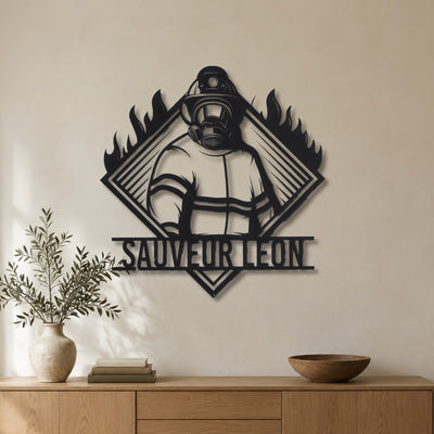 Cœur de sauveur – plaque en acier personnalisée au mur du salon – Steelmonks