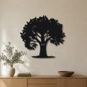 Grand arbre – plaque en acier personnalisée « E+J » au mur du salon – Steelmonks