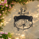 Grande ancre – plaque en acier personnalisée sur un mur de jardin – Steelmonks