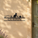 J'aime mon chat – plaque en acier personnalisée « Guerin » sur la façade de la maison – Steelmonks