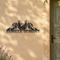 Nom de famille avec chevaux – plaque en acier personnalisée sur la façade de la maison – Steelmonks