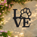Pattes d'amour – plaque en acier personnalisée sur un mur de jardin – Steelmonks