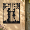 Petit couple inséparable – plaque en acier personnalisée sur la façade de la maison – Steelmonks
