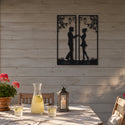 Petit couple inséparable – plaque en acier personnalisée sur la terrasse – Steelmonks