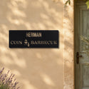Plaque barbecue moderne – plaque en acier personnalisée sur la façade de la maison – Steelmonks