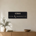 Plaque barbecue moderne – plaque en acier personnalisée au mur du salon – Steelmonks