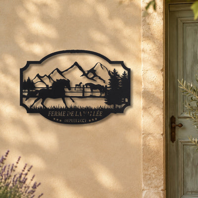 Plaque de Ferme – plaque en acier personnalisée sur la façade de la maison – Steelmonks