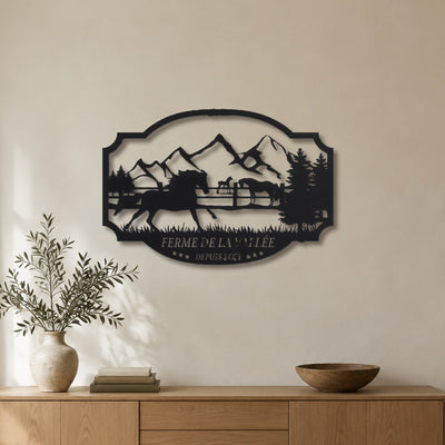 Plaque de Ferme – plaque en acier personnalisée au mur du salon – Steelmonks
