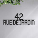 Plaque de rue personnalisée – design Centrée arrondie, acier découpé au laser · Steelmonks