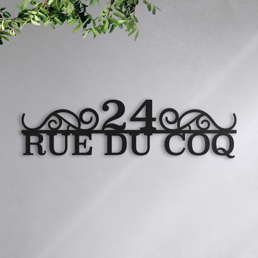 Plaque de rue personnalisée – design Classique, acier découpé au laser · Steelmonks