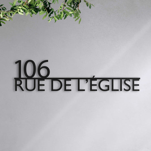 Plaque de rue personnalisée – design Moderne enseigne, acier découpé au laser · Steelmonks