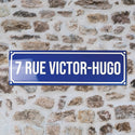 Plaque de rue style émaillé bleu façon Paris, acier découpé au laser · Steelmonks