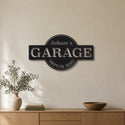 Plaque garage classique – plaque en acier personnalisée au mur du salon – Steelmonks