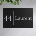 Plaque numéro et nom personnalisée – design Moderne, acier découpé au laser · Steelmonks