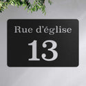 Plaque rue et numéro personnalisée, acier découpé au laser · Steelmonks