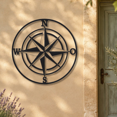 Rose des vents – plaque en acier personnalisée sur la façade de la maison – Steelmonks