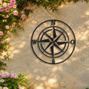 Rose des vents – plaque en acier personnalisée sur un mur de jardin – Steelmonks