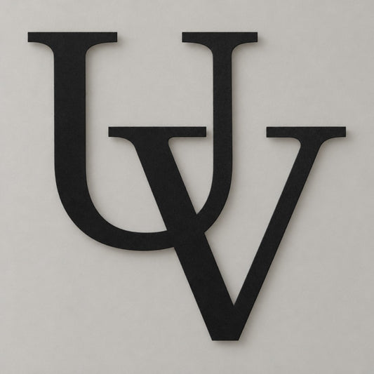 Monogramme personnalisé en métal – design 2 lettres classiques, acier découpé au laser · Steelmonks