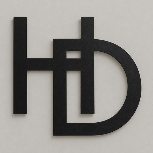 Monogramme personnalisé en métal – design 2 lettres modernes, acier découpé au laser · Steelmonks