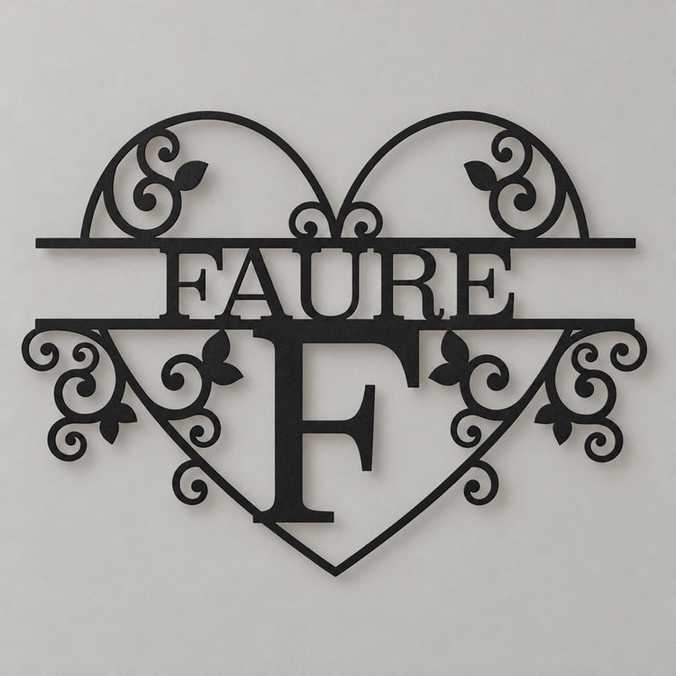 Monogramme dans le Cœur