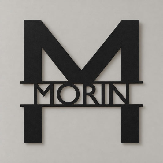 Monogramme personnalisé en métal – design Lettres modernes, acier découpé au laser · Steelmonks