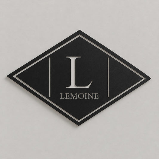 Monogramme personnalisé en métal – design Plaque élégante, acier découpé au laser · Steelmonks