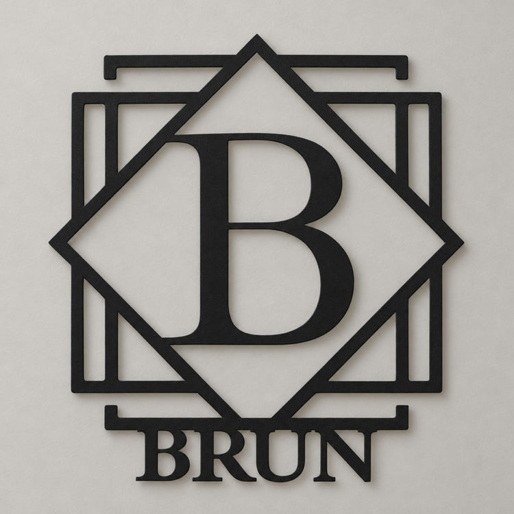 Monogramme dans une plaque filigrane