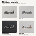 Plaque de rue personnalisée – design Chat, 4 finitions : noir, anthracite, inox, Corten · Steelmonks
