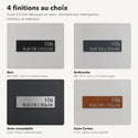 Plaque de rue personnalisée – design Moderne, 4 finitions : noir, anthracite, inox, Corten · Steelmonks