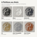 Monogramme personnalisé en métal – design Roses Yin et Yang, 6 finitions : noir, blanc, anthracite, or, inox, Corten · Steelmonks