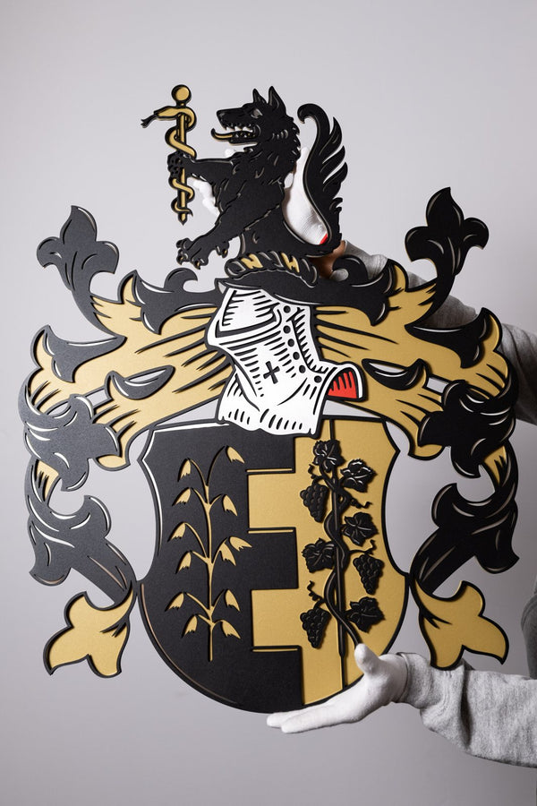 Blason familial noir et or