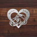 Plaque métallique Steelmonks,Anneaux dans le coeur. Plaque à motif Décoration murale disponible en plusieurs tailles et couleurs.