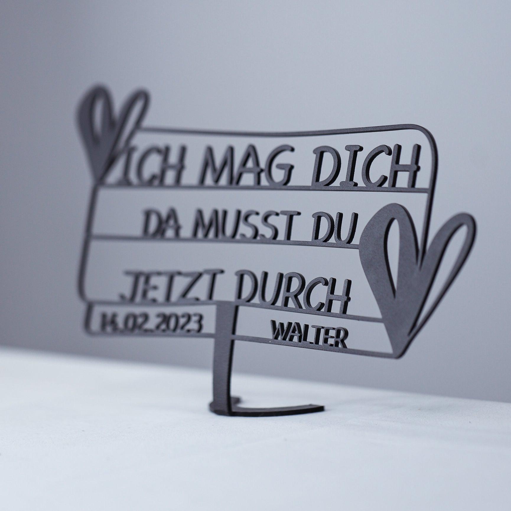 Plaque métallique Steelmonks, Vous devez passer par là. Décoration murale de la Saint-Valentin disponible en plusieurs tailles et couleurs.