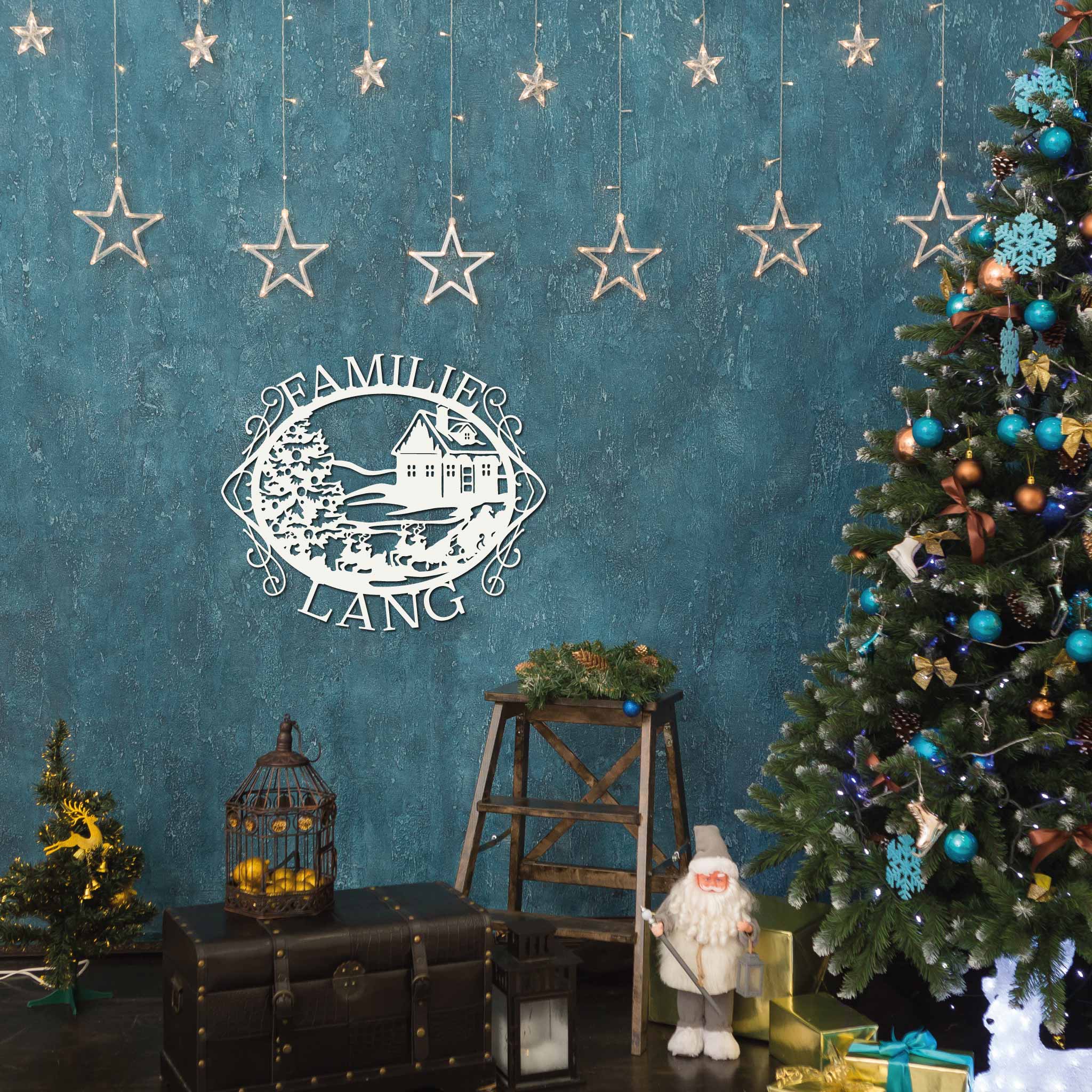 Plaque métallique Steelmonks, plaque de maison de Noël. Plaque de Noël Décoration murale disponible en plusieurs tailles et couleurs.
